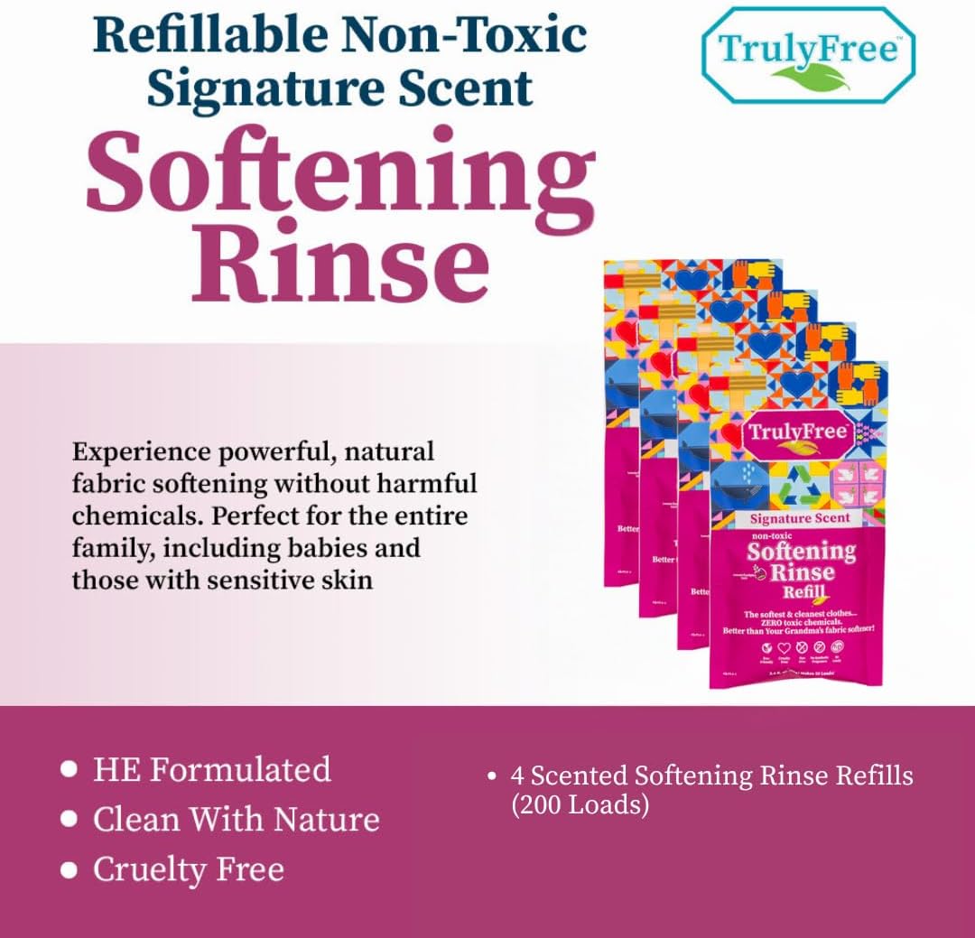 Truly Free Fabric Softening Conditioner for Clothes| Safe for Babies & Kids with Sensitive Skin |