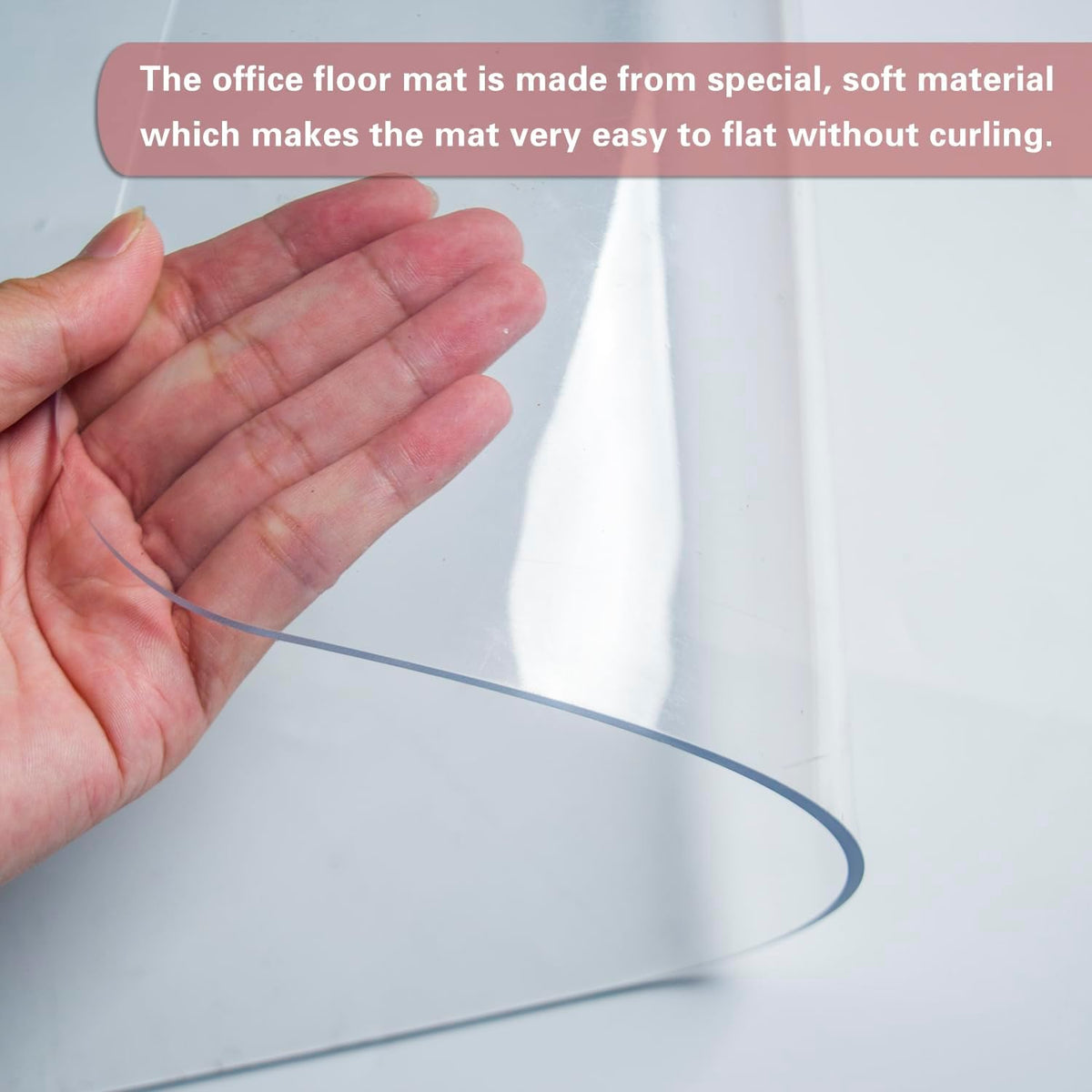 Office Chair Mat for Hardwood Floor, 1/8" Thick 55” x 35” Crystal Clear Hard Floor Chair Mat