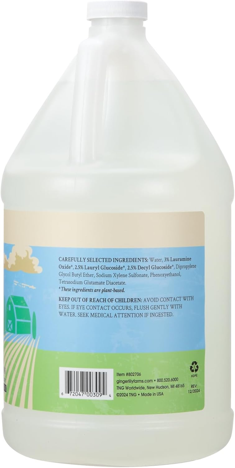 Ginger Lily Farms Botanicals Plant-Based Foaming Spray Dish Soap, Concentrated Formula with Max