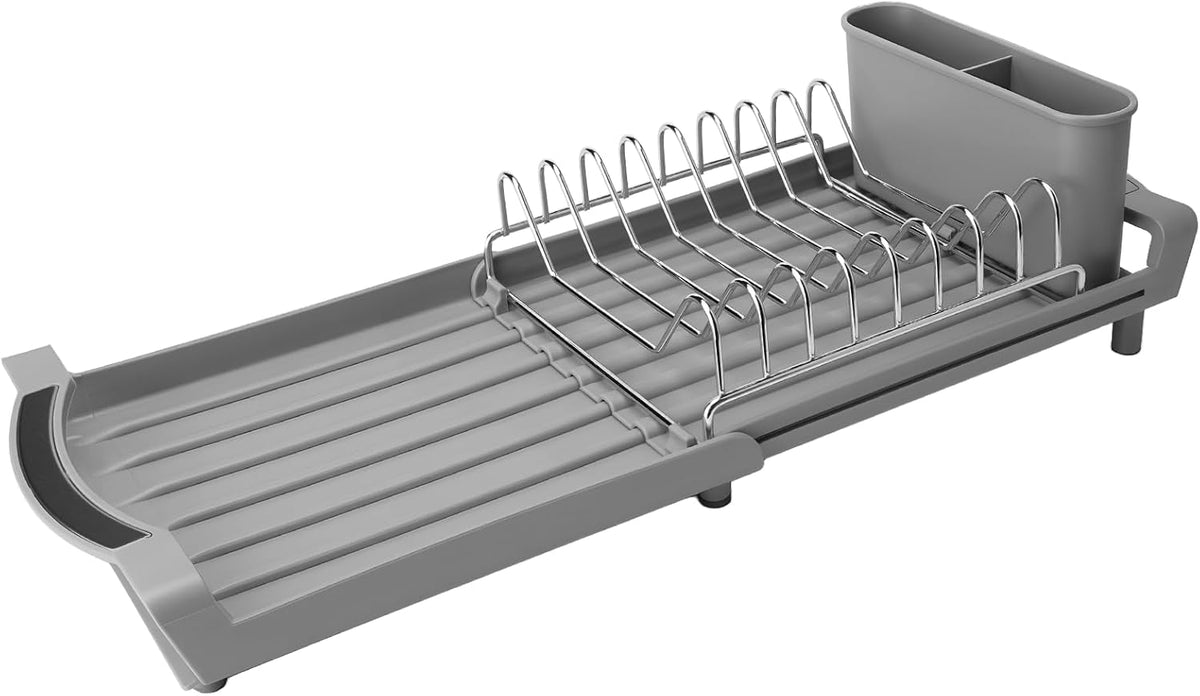 Dish Drying Rack Compact Expandable - A Space-Saving, Stainless Steel, Rust-Resistant Dish Drainer