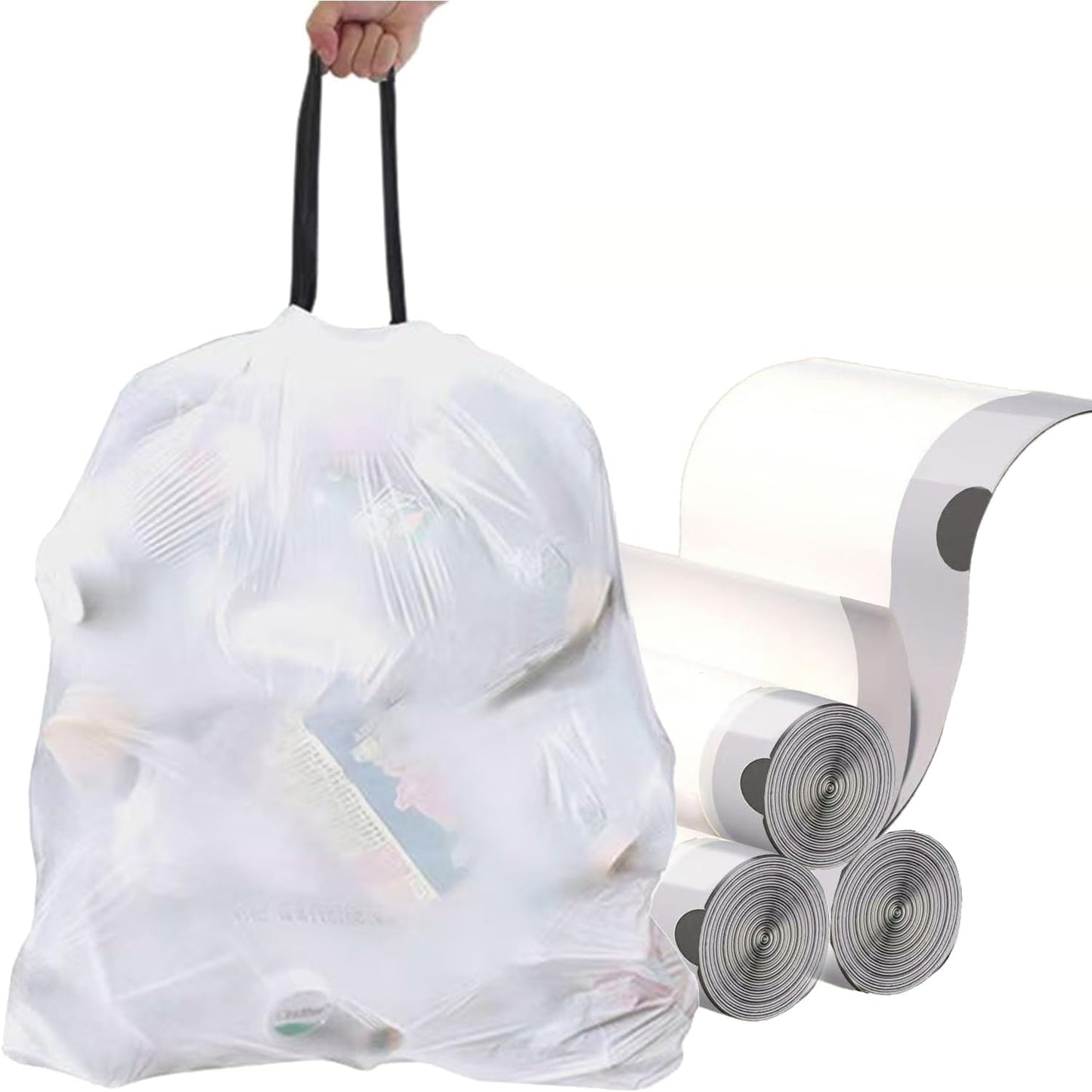 Ultra thick heavy duty Plastic 16 gallon no tear open drawstring trash bags white ‎lavender scent