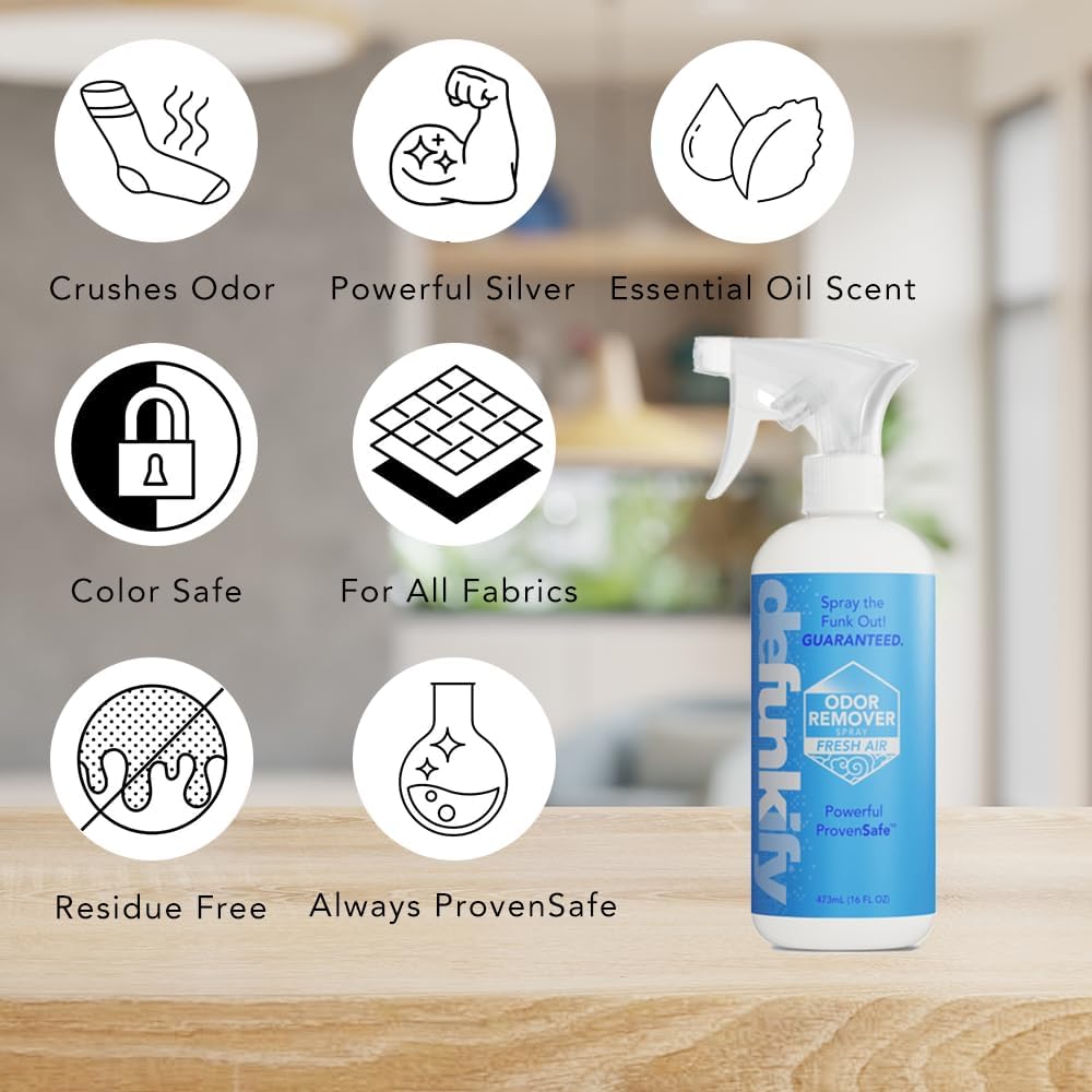 Odor Remover Spray, 16oz (2-Pack). 'Fresh Air' Essential Oil Odor Eliminator for Strong Odors on