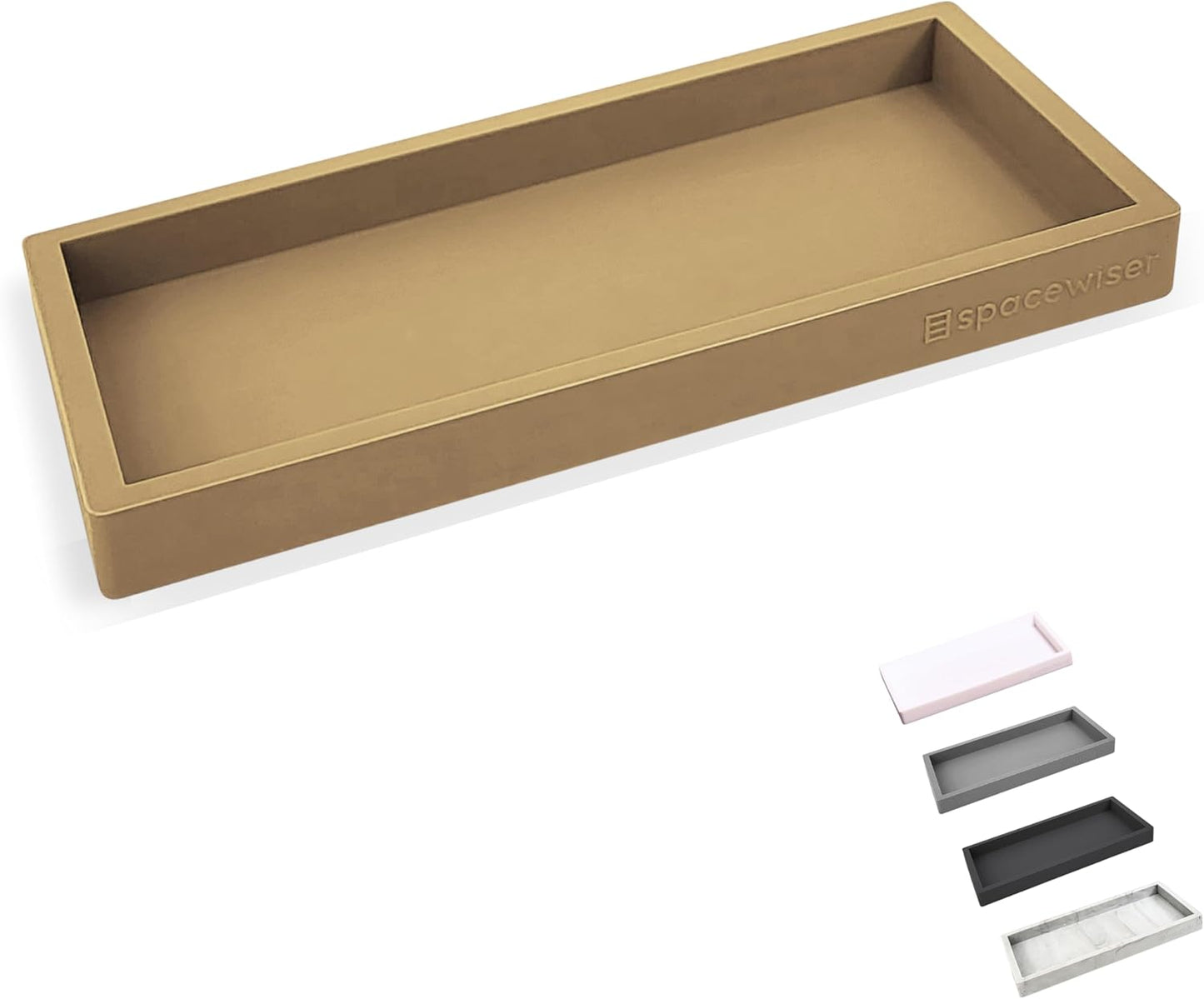 Countertop and Vanity Tray – Small 7.7" Silicone Soap Dispenser Trays, Flexible Bathroom Trays