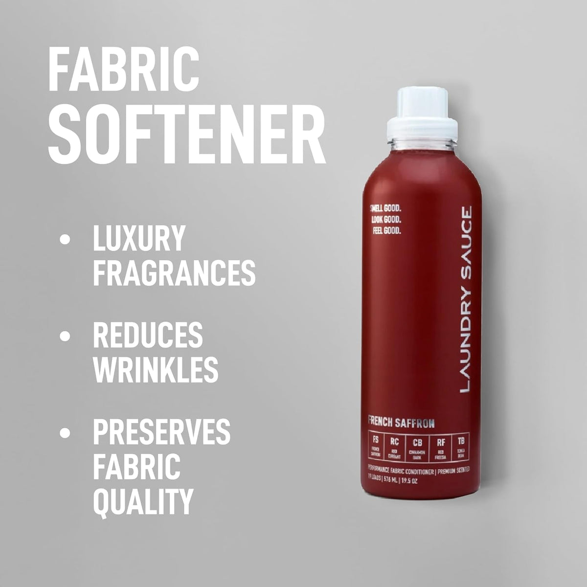 Laundry Sauce - Laundry Fabric Softener (French Saffron) Luxury Fragrance, Softens & Preserves