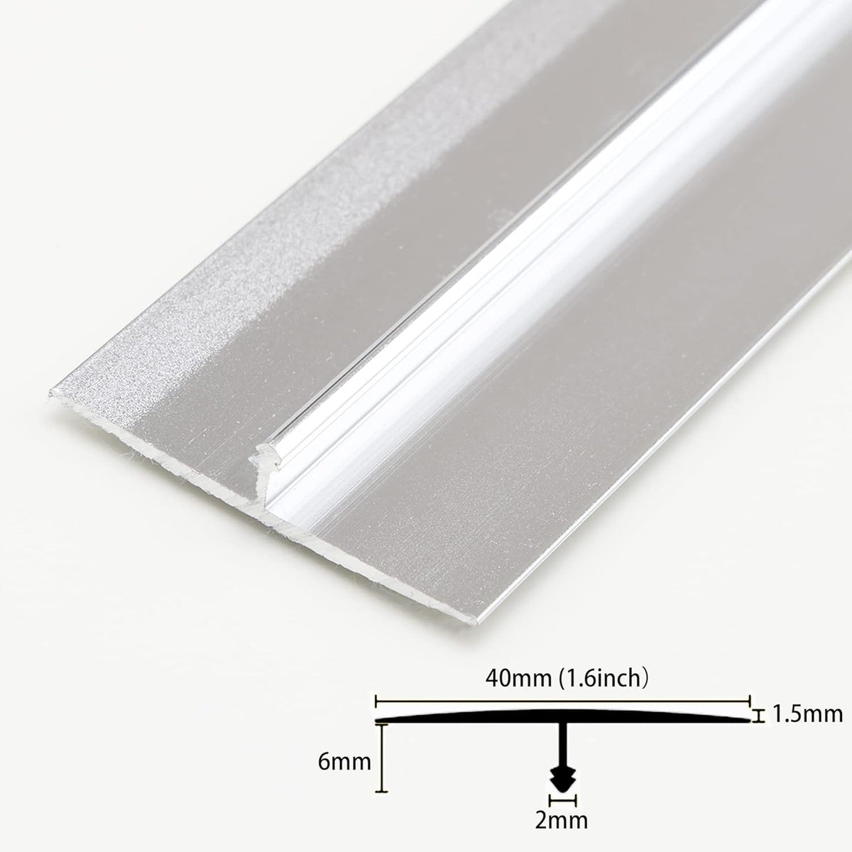 3Pcs Aluminum T Molding Trim & Floor Transition Strips, Flat Divider Strip for Door Threshold and