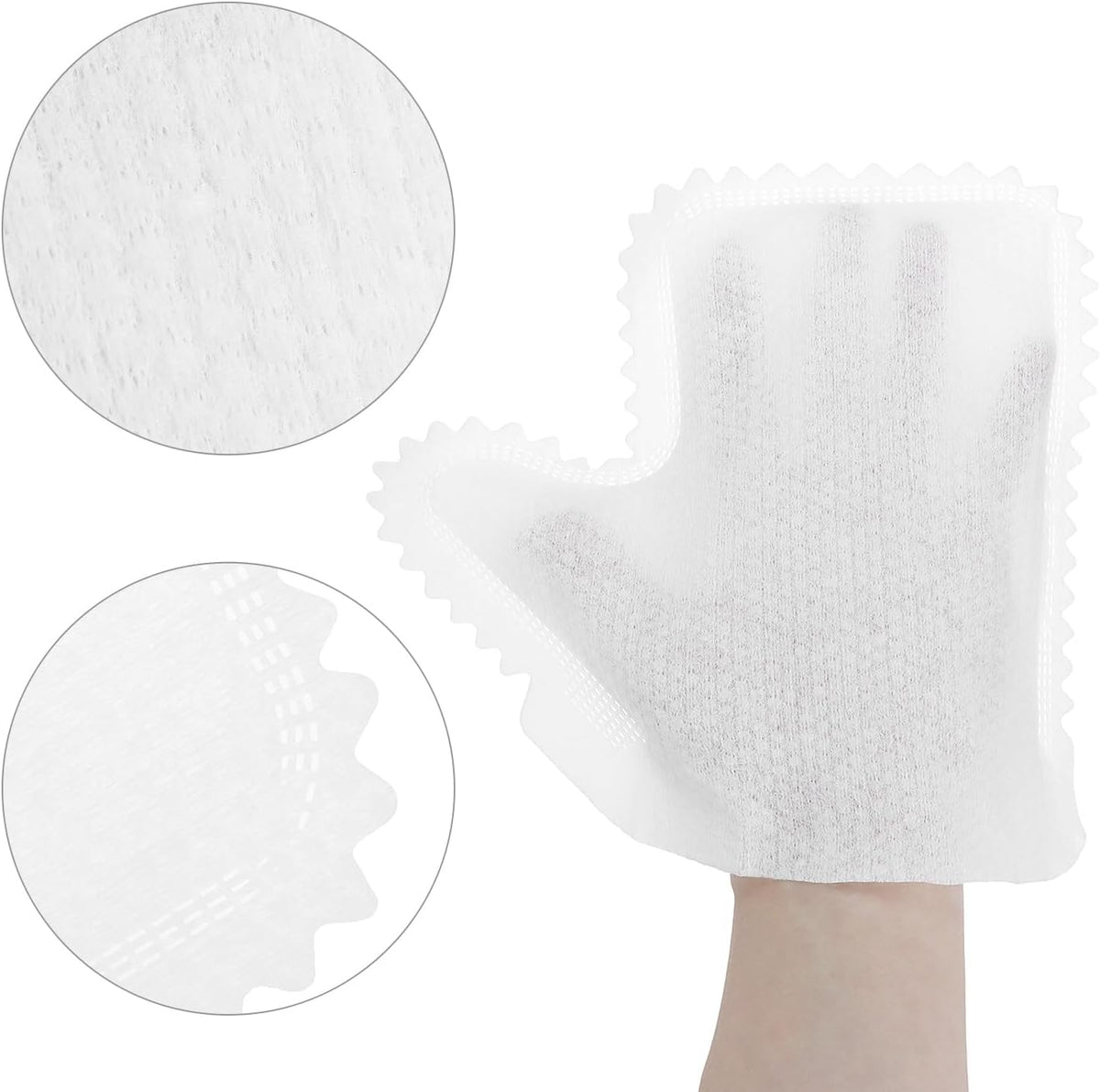 QWORK White Microfiber Dusting Gloves, 60 Pieces Dusting Mitt, Wipes Feather Dusters, Dual-Sided