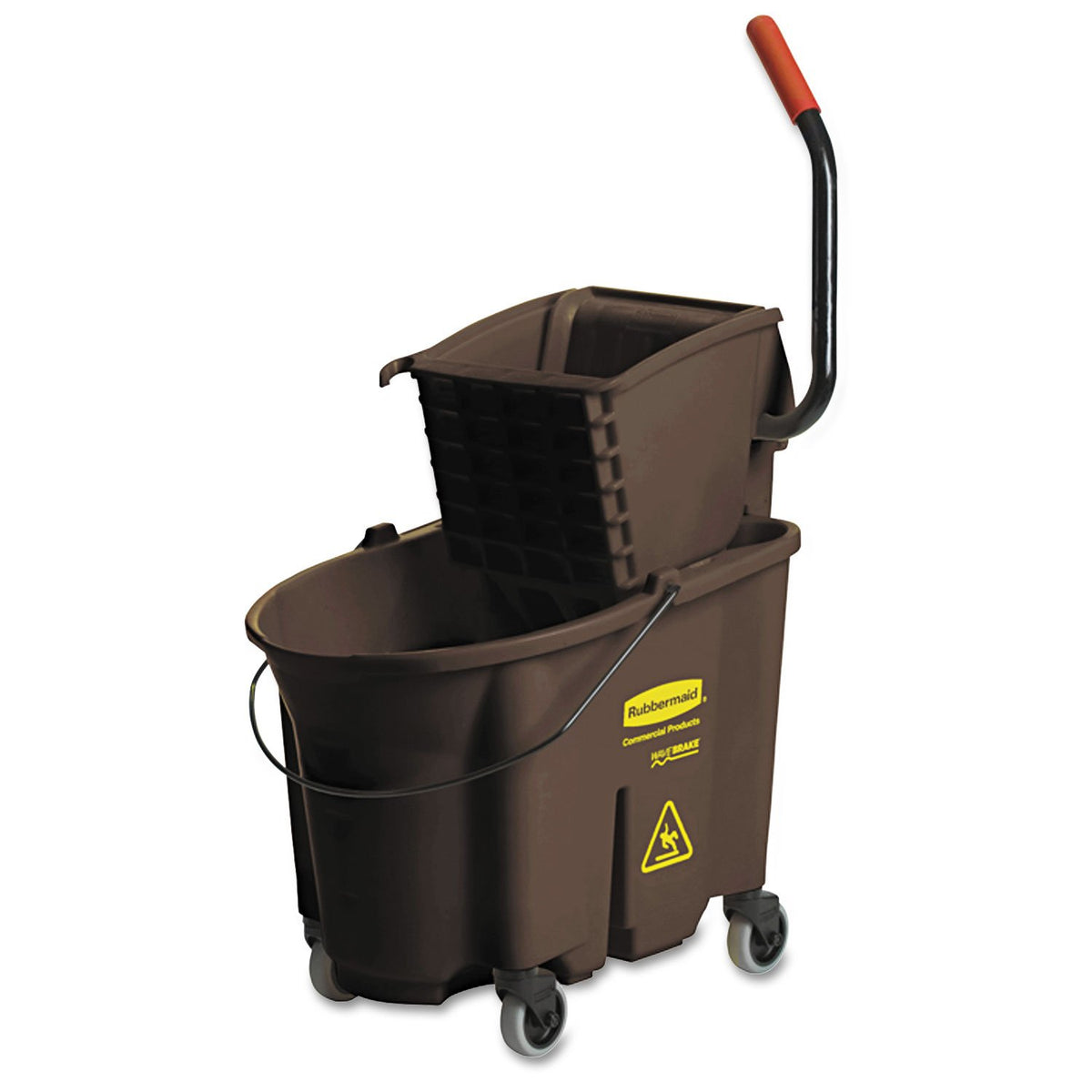 Rubbermaid Commercial Products WaveBrake 35 QT Side-Press Mop Bucket and Wringer Combo on Wheels