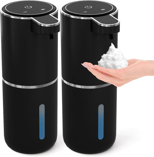 2 Pack Automatic Foaming Soap Dispenser,Touchless Foam Soap Dispenser,12.8oz Rechargeabled Wall