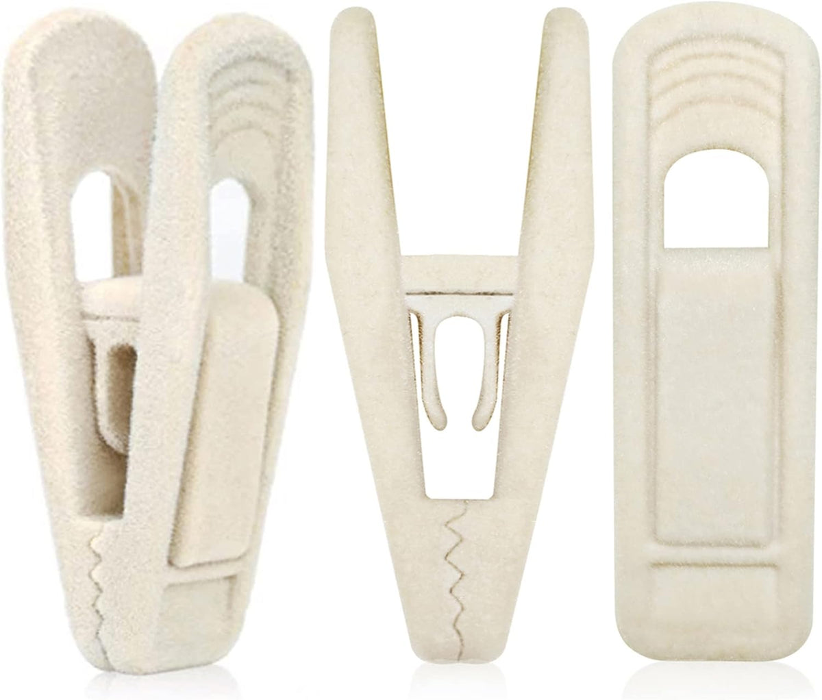 Beige Velvet Hangers Clips (80-Pack), Non-Slip Strong Velvet Clips for Velvet Skirt Hangers, Velvet