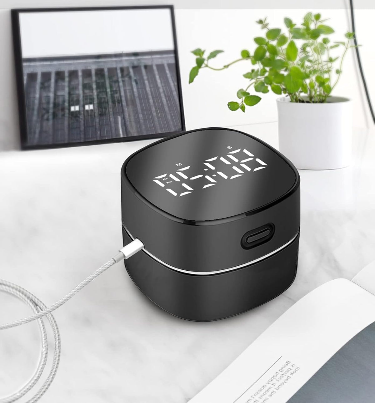 ODISTAR Counter Vacuum Cleaner,Mini Table dust Sweeper Energy with Digital Timer,Endurance up to
