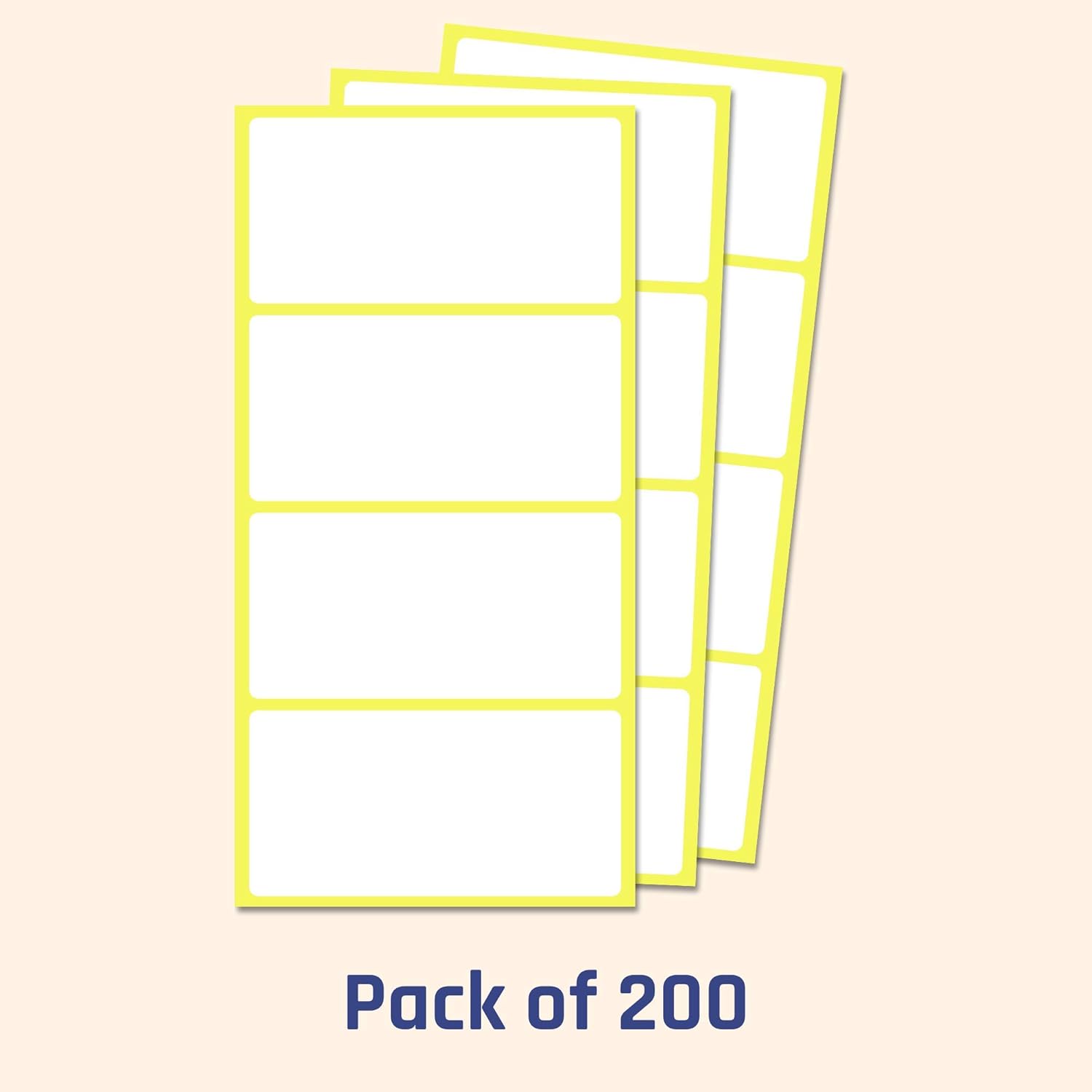 200 Pack, 4" x 2", Labels Stickers for Storage Bins - Matte White