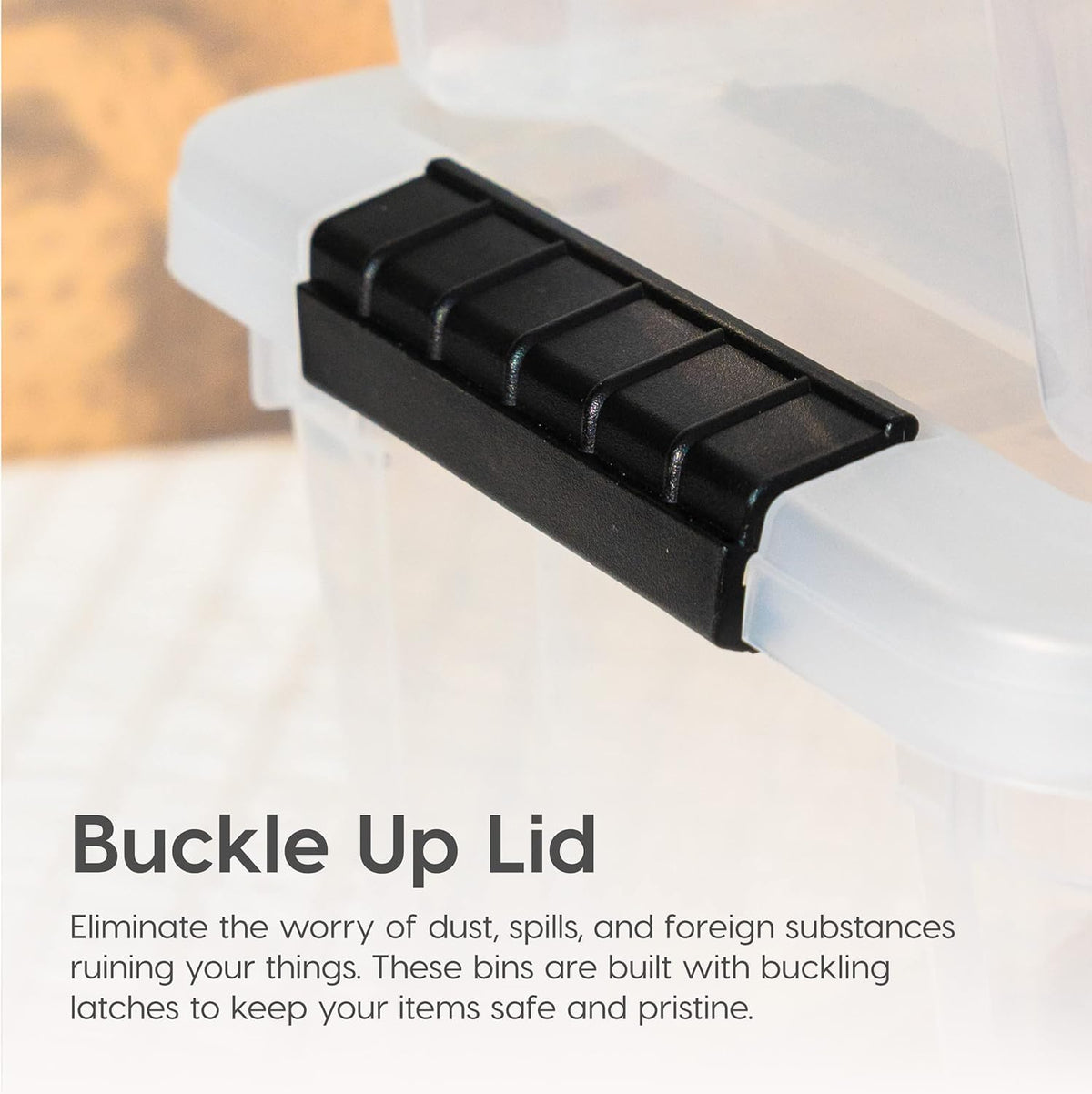 IRIS USA 32 Qt Stackable Plastic Storage Bins with Lids, 4 Pack - BPA-Free, Made in USA