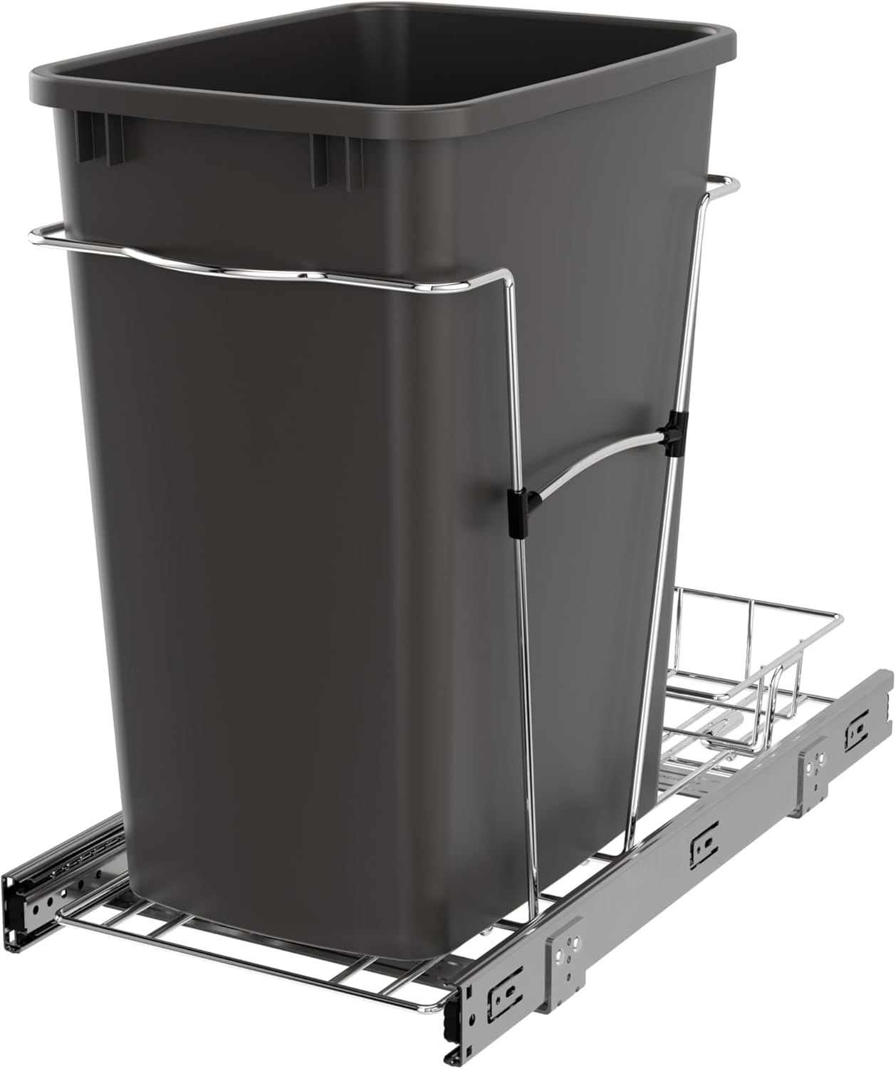 Rev-A-Shelf Pullout Trash Can for Kitchen Cabinets 35 Qt Garbage Waste Recycling Bin with Full