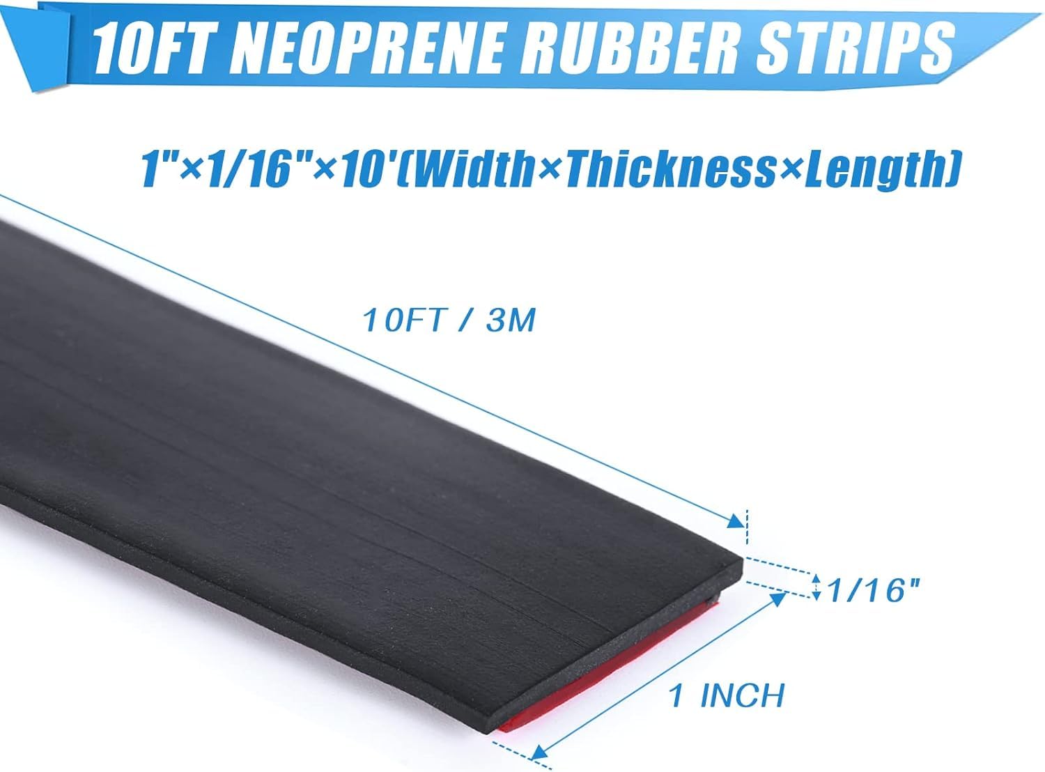 Adhesive Rubber Strips Neoprene Rubber Sheets, Rolls & Strips with Adhesive Backing Rubber Pads
