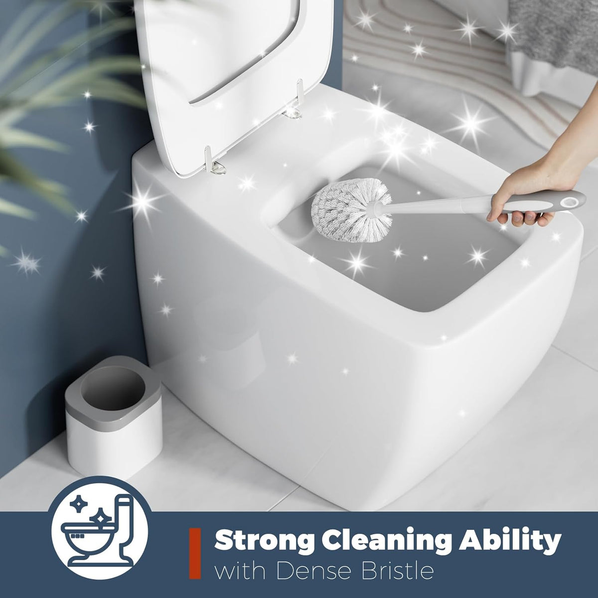 Toilet Brush, 2 Pack Toilet Brush and Holder Set Bathroom Accessories, Toilet Bowl Brush and Holder