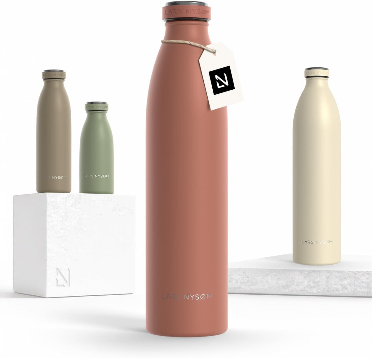 LARS NYSØM Stainless Steel Insulated Water Bottle 12oz 17oz 25oz 34oz 51oz | Insulated Thermo Flask