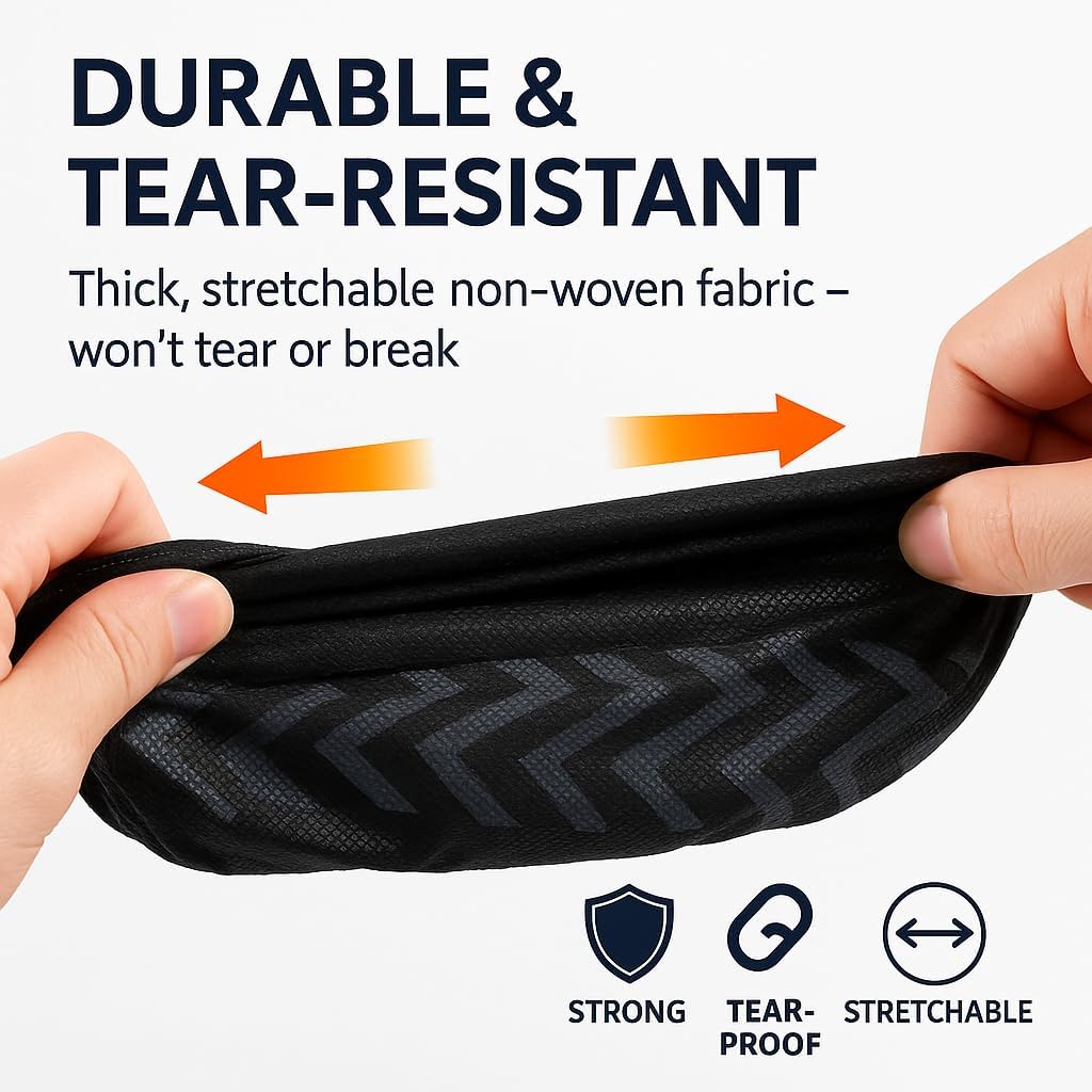 Non-Slip Shoe Covers Disposable, XL Large 200-Pack | Black Breathable Boot Covers for Indoor Use |