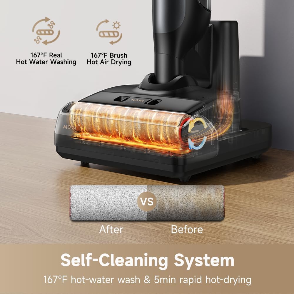 MOVA M10 Cordless Wet Dry Vacuum Cleaner 180° Lie-Flat Smart Vacuum Mop All in One for Hard Floor