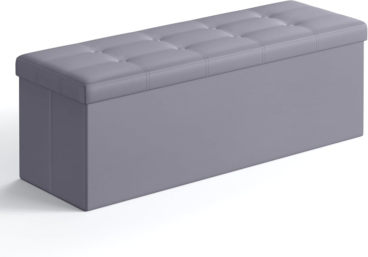 SONGMICS MAZIE Collection - 43 Inches Folding Storage Ottoman Bench, Ottoman with Storage, Foot