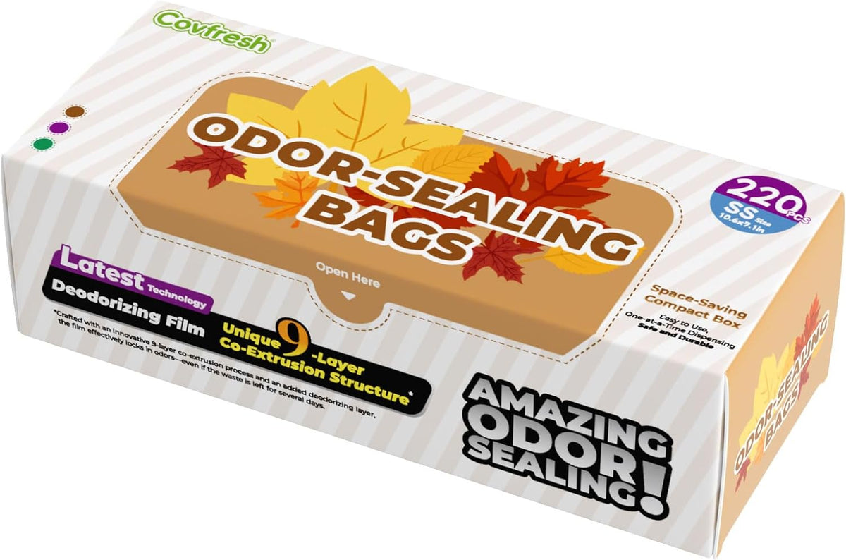 Odor Sealing Small Trash Bags Home & Food Use XS-220 Count Disposable Bags, Durable and Unscented