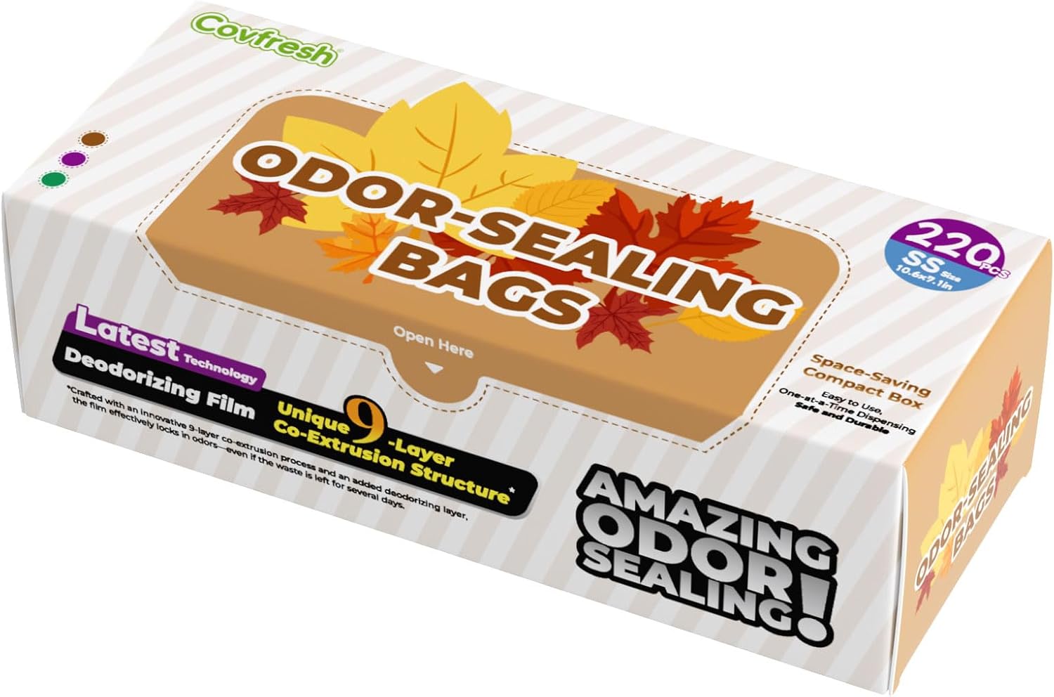 Odor Sealing Small Trash Bags Home & Food Use XS-220 Count Disposable Bags, Durable and Unscented