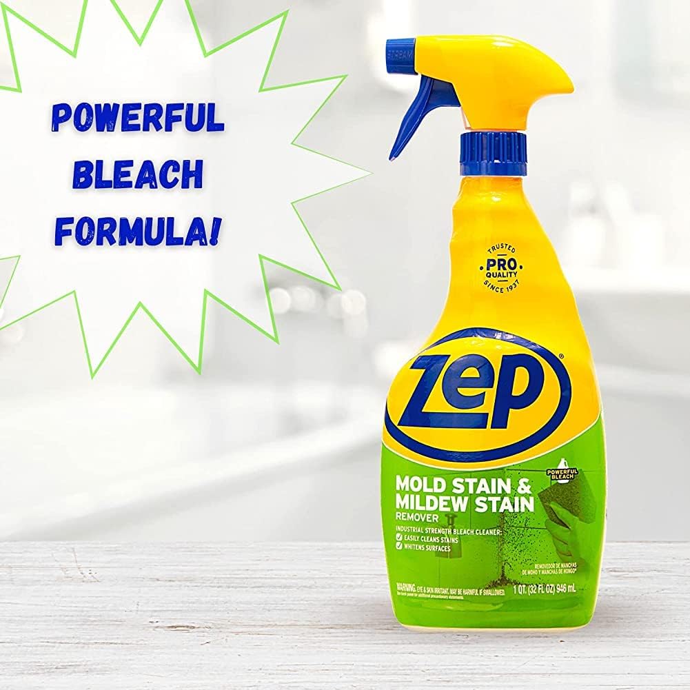 Zep Mold Stain and Mildew Stain Remover - 32 oz (Pack of 4) ZUMILDEW32 - Professional Strength No