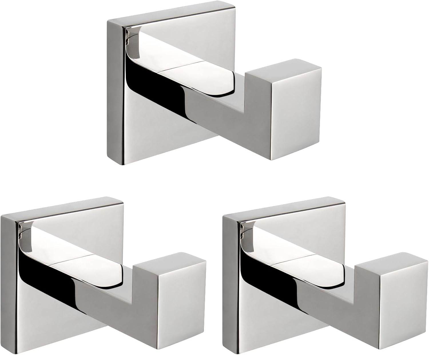 NearMoon Bath Towel Hooks -SUS304 Stainless Steel Square Clothes Robe Hooks Hanger, Heavy Duty Coat