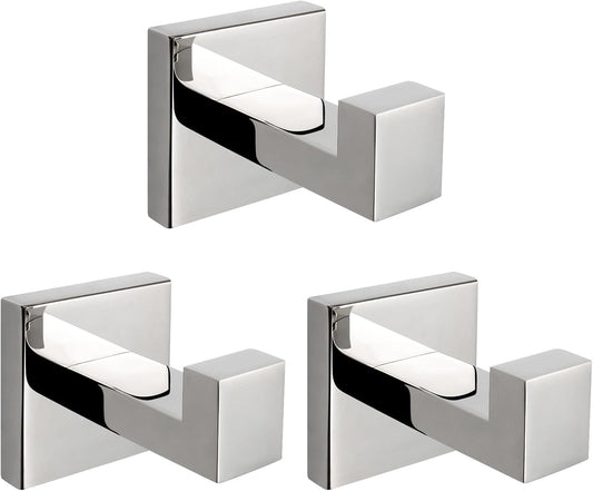 NearMoon Bath Towel Hooks -SUS304 Stainless Steel Square Clothes Robe Hooks Hanger, Heavy Duty Coat