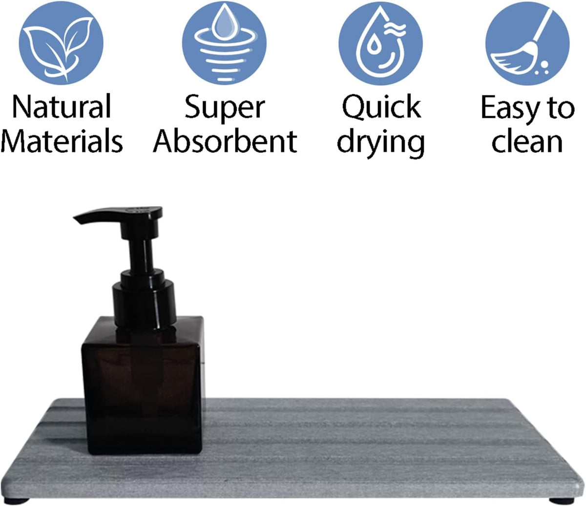Diatomite Soap Dish, Water Absorbing Stone Tray, Kitchen Sink Organizer, Fast Drying Counter Holder
