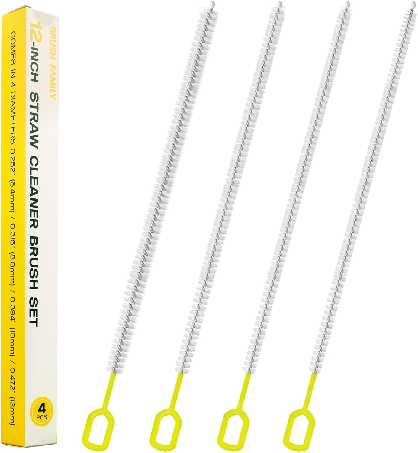 Straw Clean Brush Extra Long 12 Inch Straw Tube Brushes for Cleaning, Reusable Drinking Straw