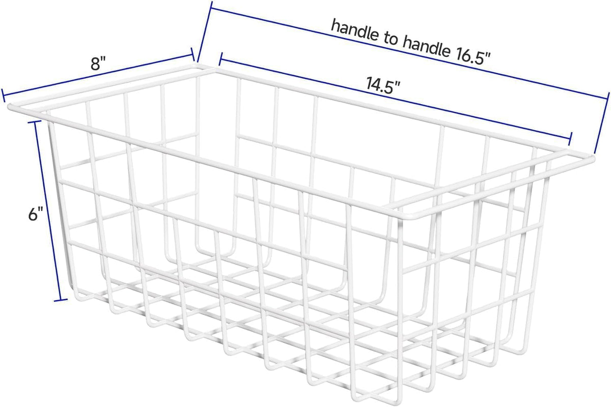 SANNO Chest Freezer Baskets Organizer, Deep Freezer Baskets Bin Sturdy Metal Wire freezer storage