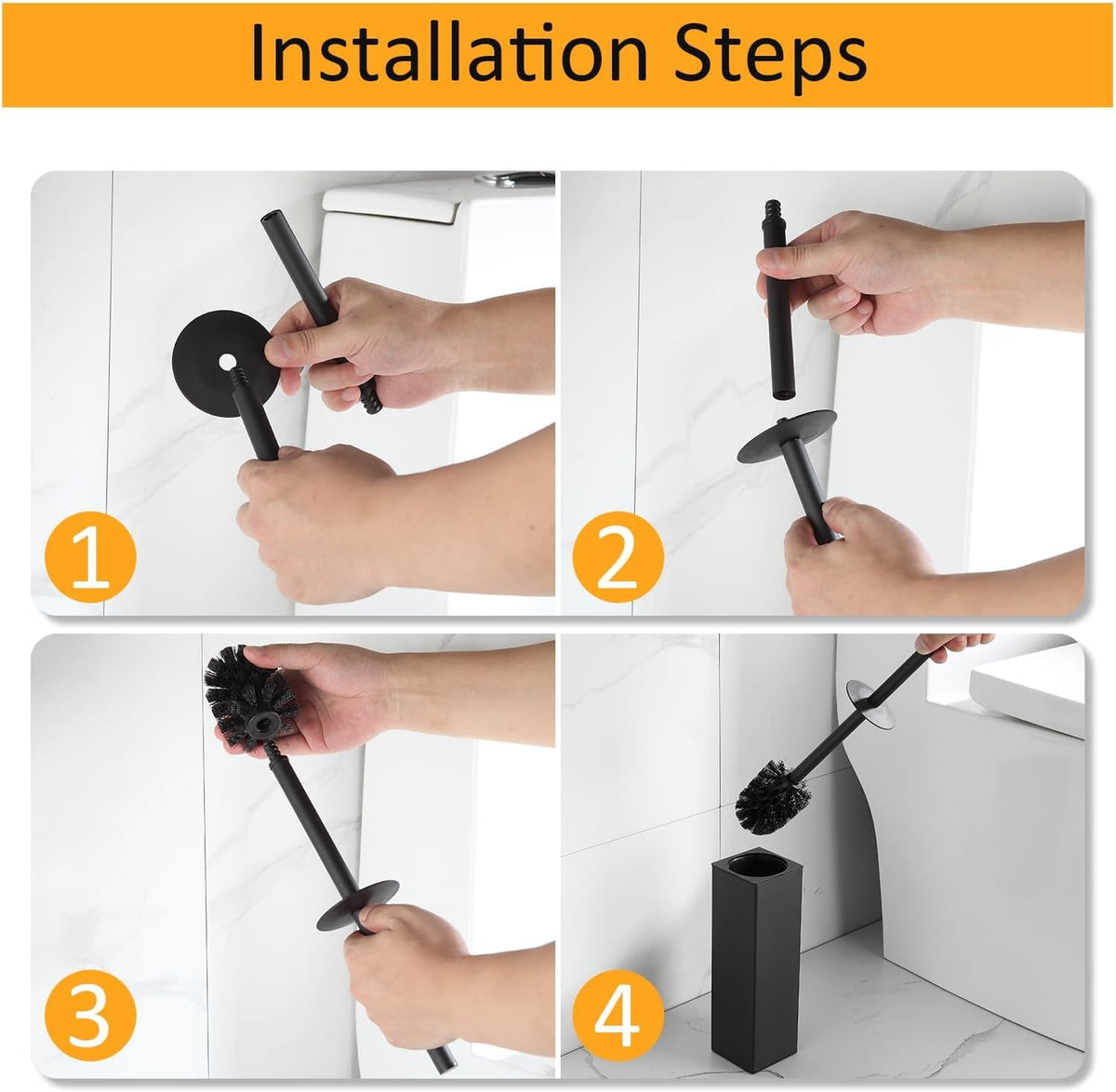 BGL Toilet Brush and Holder Set 2 Packs Aluminium Free Standing, Bathroom Storage and Organization