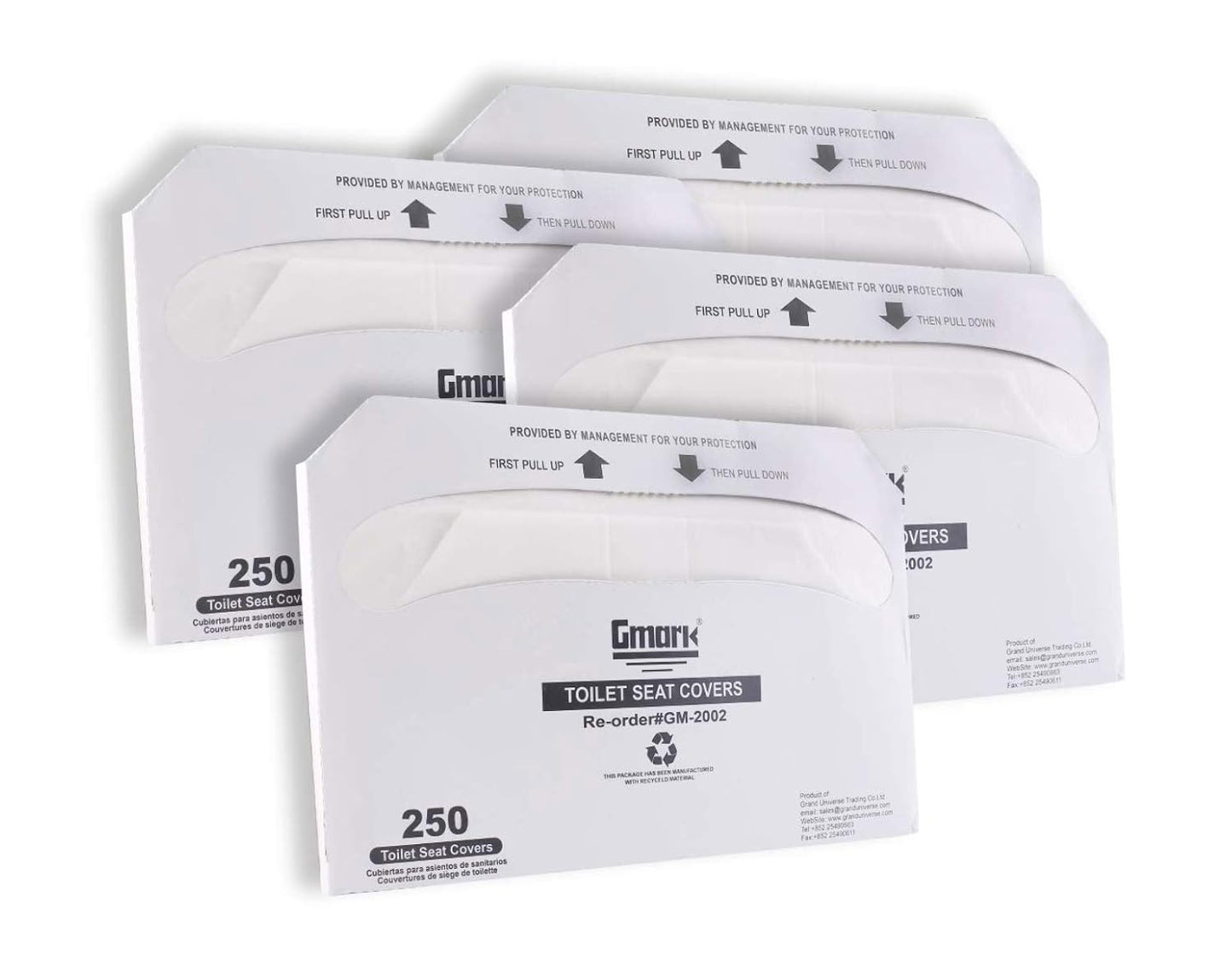 Gmark Paper Toilet Seat Covers - Thick Strength 100% Virgin Paper Disposable Half-Fold Toilet Seat
