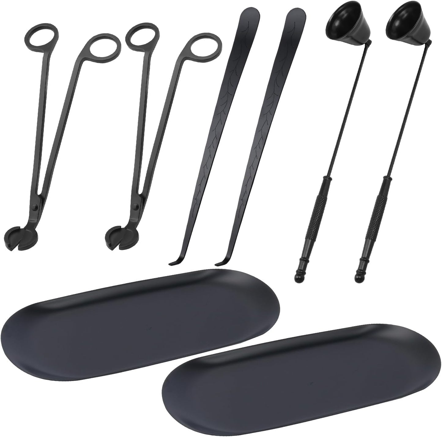 4 in 1 Candle Accessory Set with Storage Tray Plate, Premium Candle Wick Trimmer, Candle Snuffer
