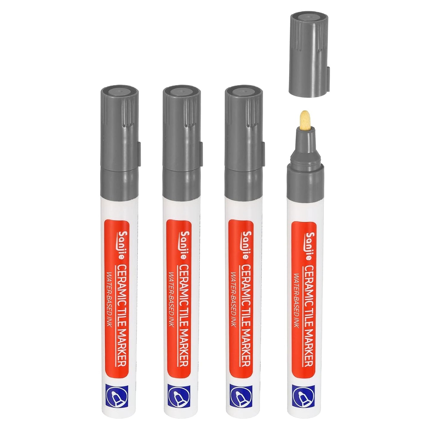 PATIKIL Grout Pen, 4 Pack Grey Tile Marker Waterproof Grout Sealer Pen Tile Repair Pens Paint Pens