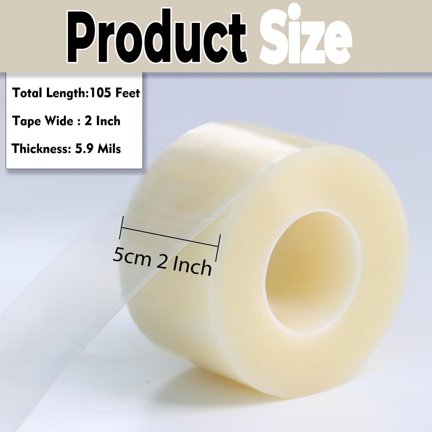 Transparent Window Seal Weather Sealing Tape 2 Inch x 35 Yards Weather Stripping Residue Free Clear