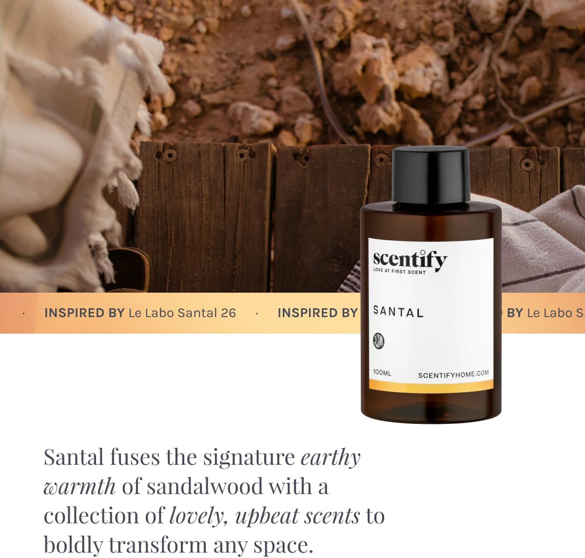Scentify Santal Aroma Oil Refill Scent for Oil Diffusers - Iris, Amber, Sandalwood, Cedar Scents