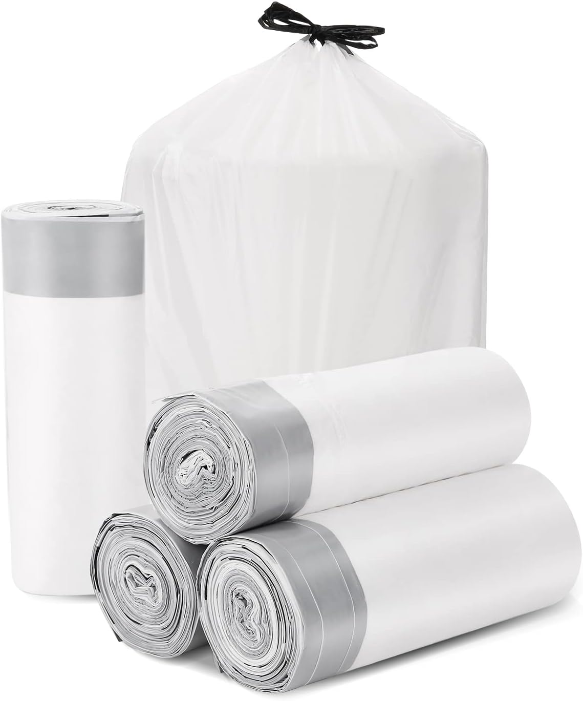 Trash Bags Drawstring Garbage Bags 8 Gallon Thickened Stretchy,Bathroom,Bedroom,Kitchen,Office and