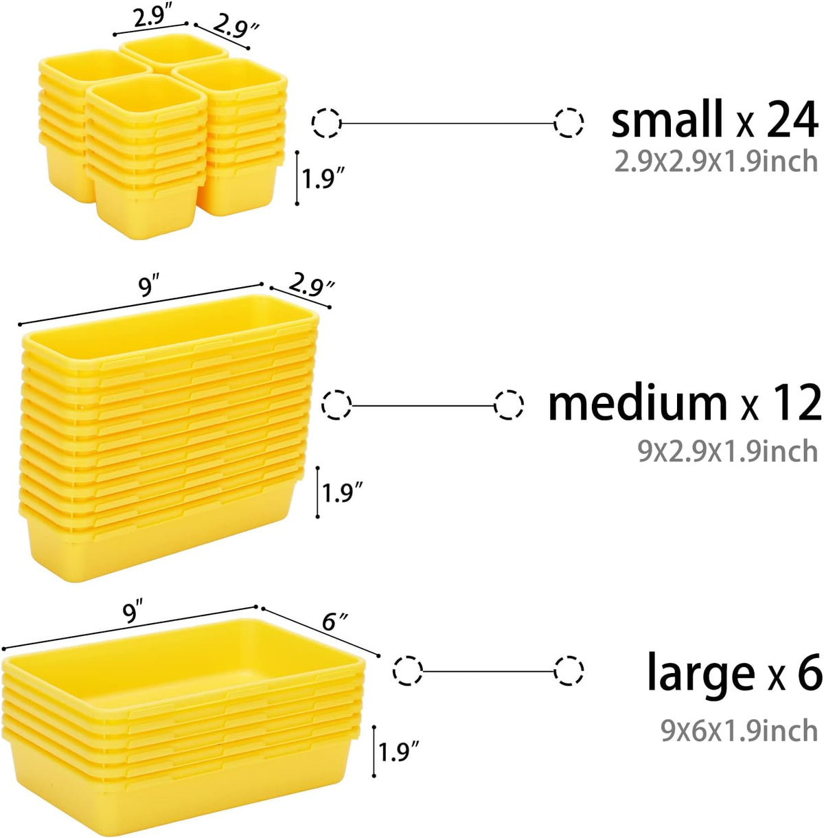 42 Pack Tool Box Organizer Tool Tray Dividers, Rolling Tool Chest Cart Cabinet Workbench Desk