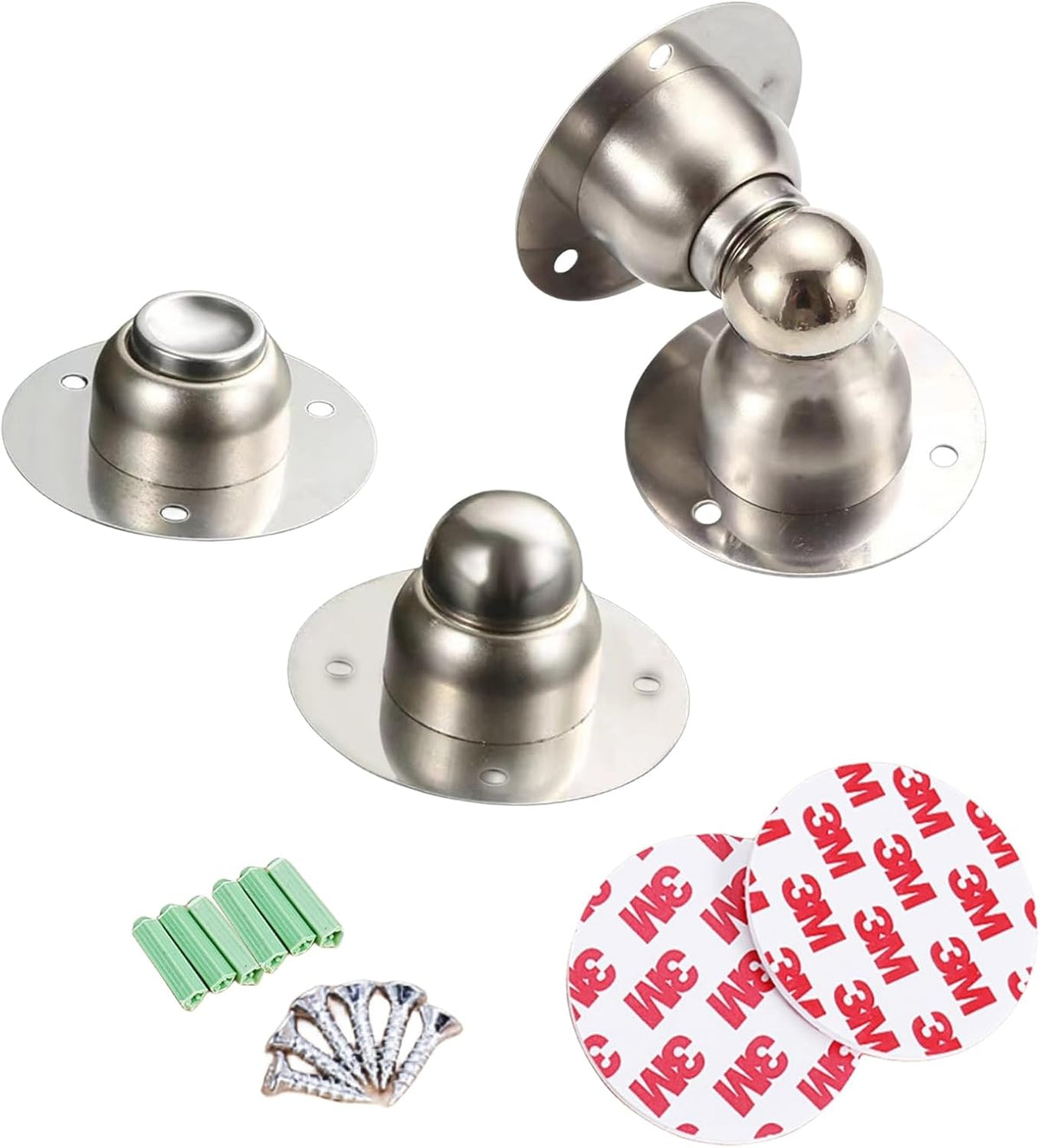 Door Stopper,2 Packs Mini Magnetic Door Stop for Heavy Duty Door,Stainless Steel Ultra-Short Soft
