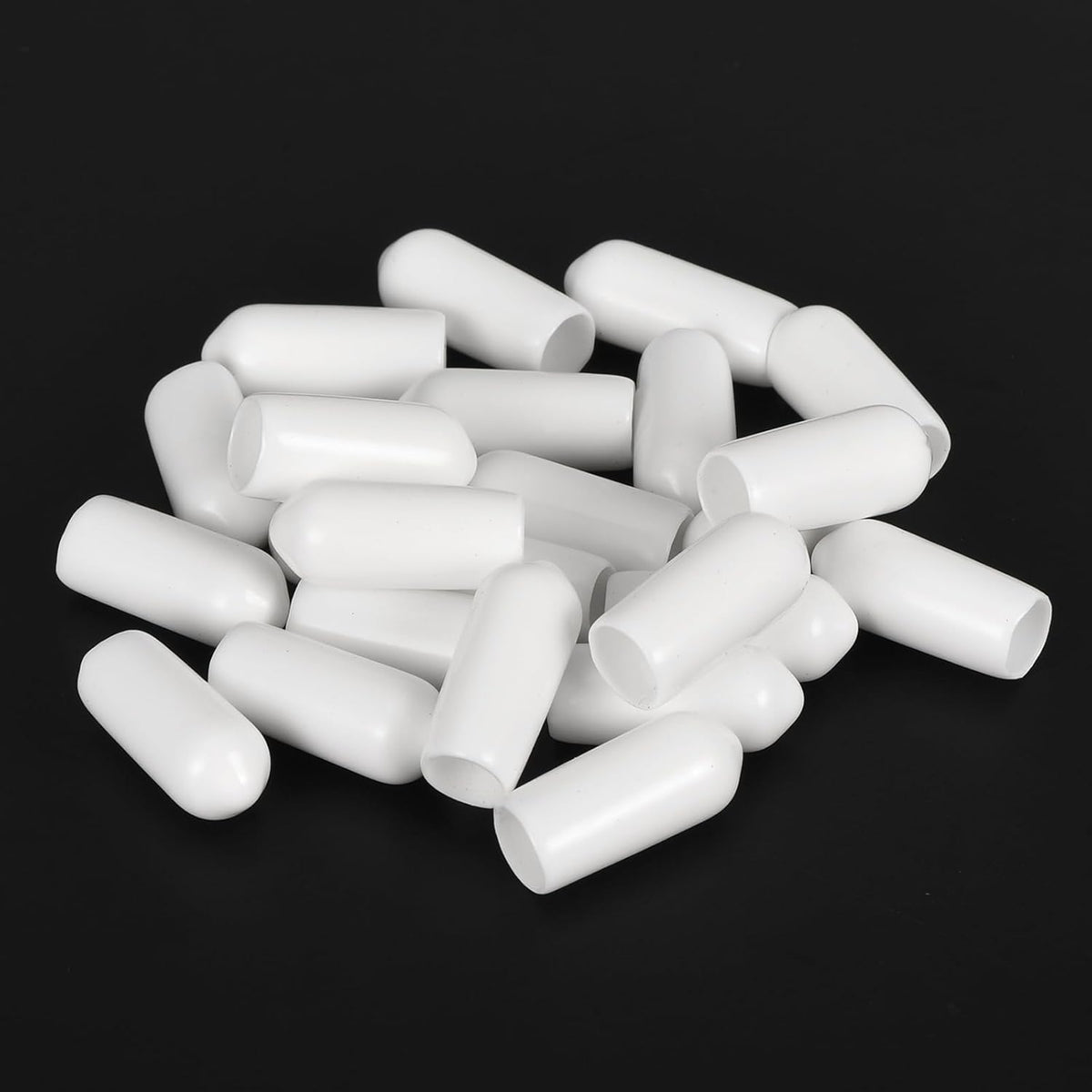 uxcell 20pcs Rubber End Caps 6mm ID Vinyl Round End Cap Cover Screw Thread Protectors White