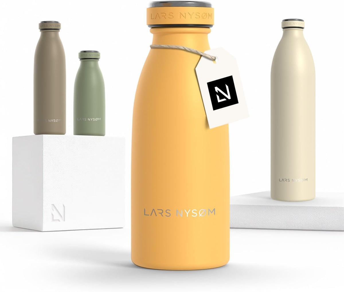 LARS NYSØM Stainless Steel Insulated Water Bottle 12oz 17oz 25oz 34oz 51oz | Insulated Thermo Flask