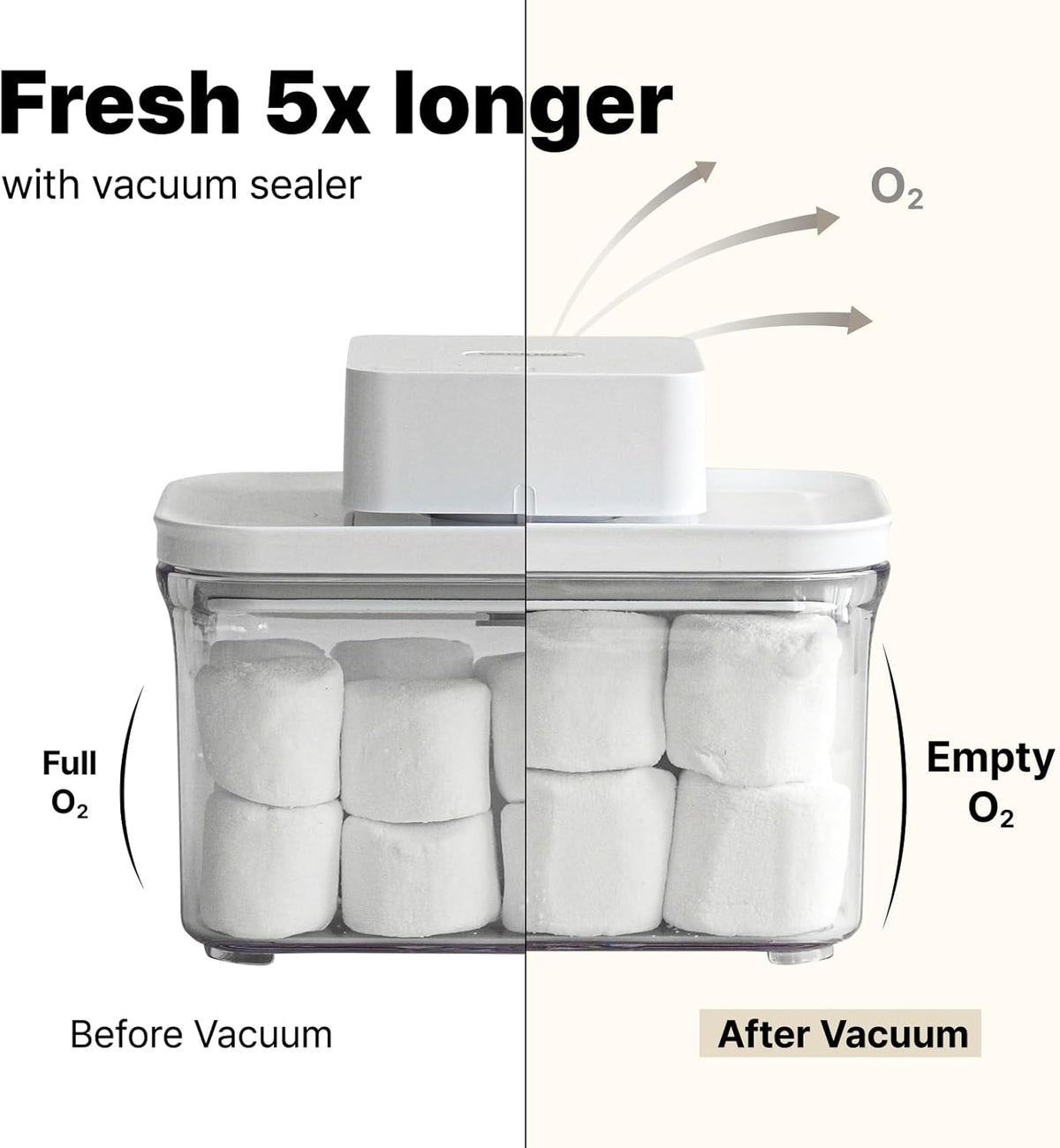 VAKUEN Premium Airtight Food Storage Containers & Vacuum Sealer Machine Starter Set, 4-piece
