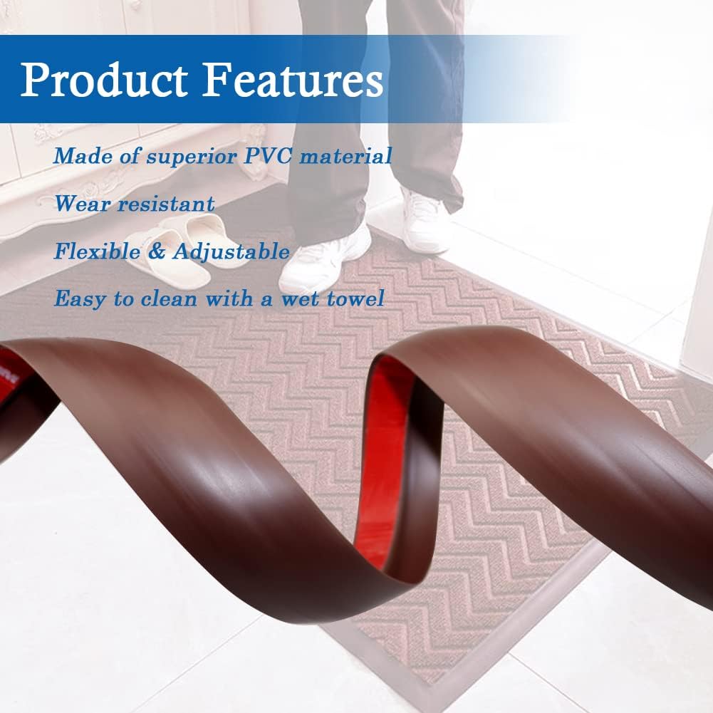 Floor Transition Strip Self Adhesive Carpet & Flooring Transitions Edging Trim Strip PVC Threshold