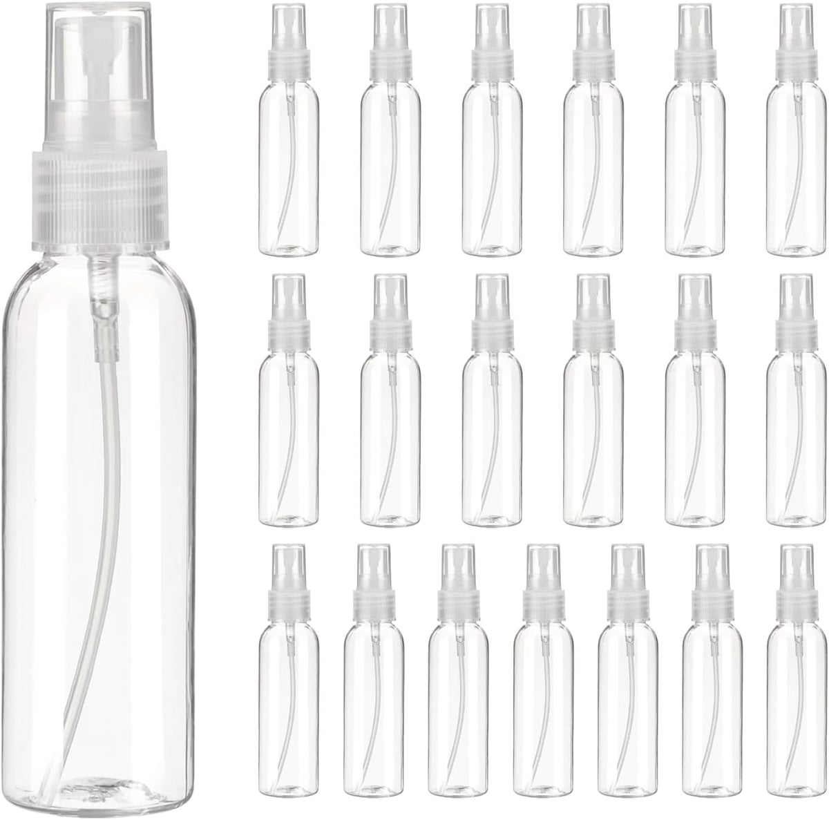 uxcell 20Pack Spray Bottles, 2Oz/60ML Reusable Clear Empty Mist Plastic Mini Travel Bottle