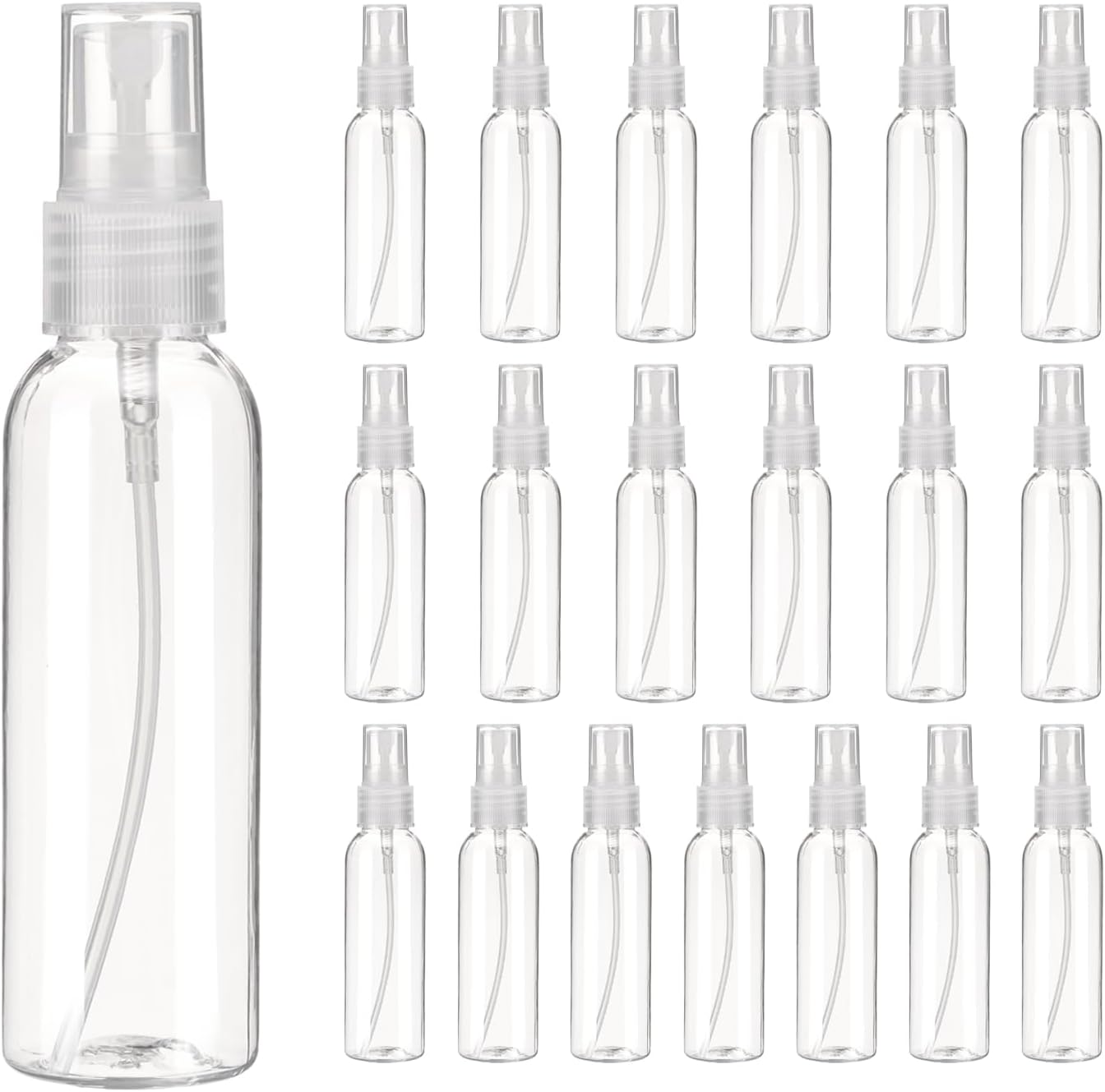 uxcell 20Pack Spray Bottles, 2Oz/60ML Reusable Clear Empty Mist Plastic Mini Travel Bottle