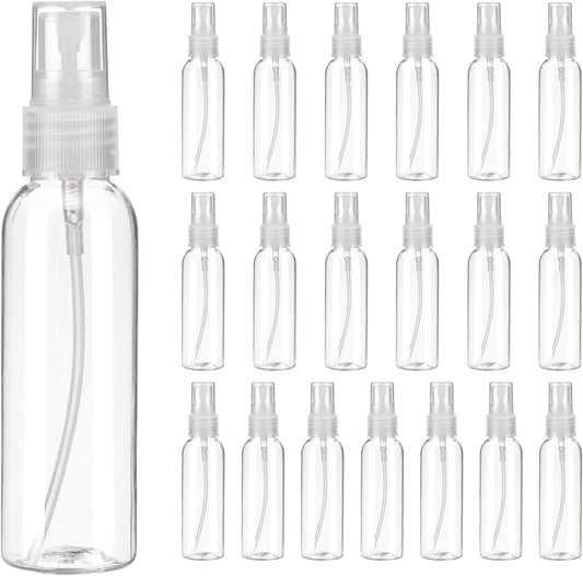 uxcell 20Pack Spray Bottles, 2Oz/60ML Reusable Clear Empty Mist Plastic Mini Travel Bottle