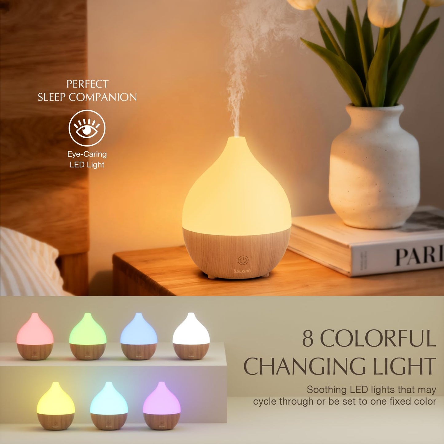 SALKING Essential Oil Diffuser for Home, 100ml Small Aromatherapy Diffuser – view 2