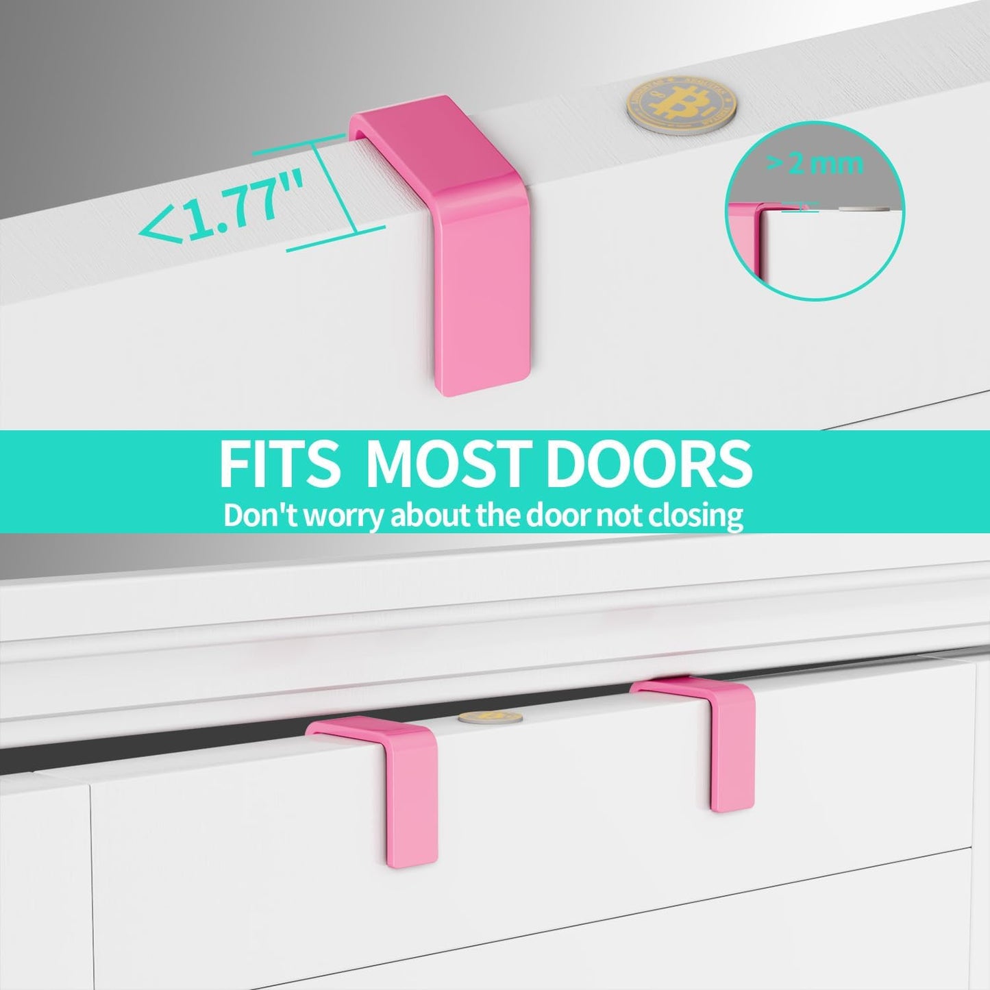 HapiRm Over Door Organizer Storage - Hanging Door Organizer with 4 Metal Large Capacity Baskets and