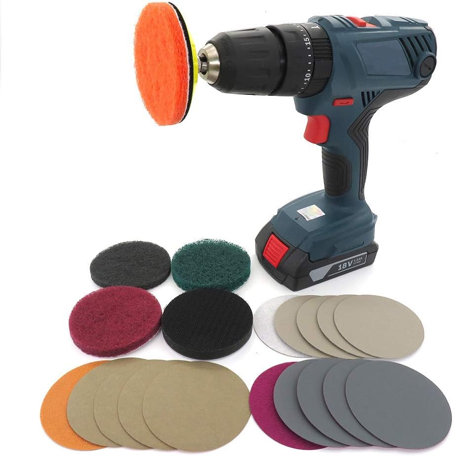 VIBRATITE Headlight Restoration kit for Electric Drill Based Car Lights DIY Polishing kit with 3